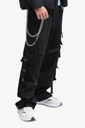 Winteez Black Multi-Pocket with Double Chain Cargo Pant