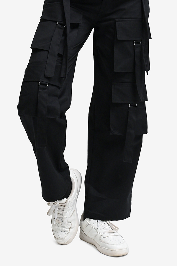 Winteez Black Utility Jogger Cargo Pants - Image 2