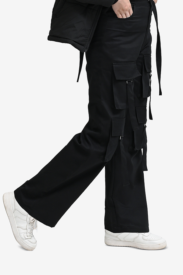 Winteez Black Utility Jogger Cargo Pants