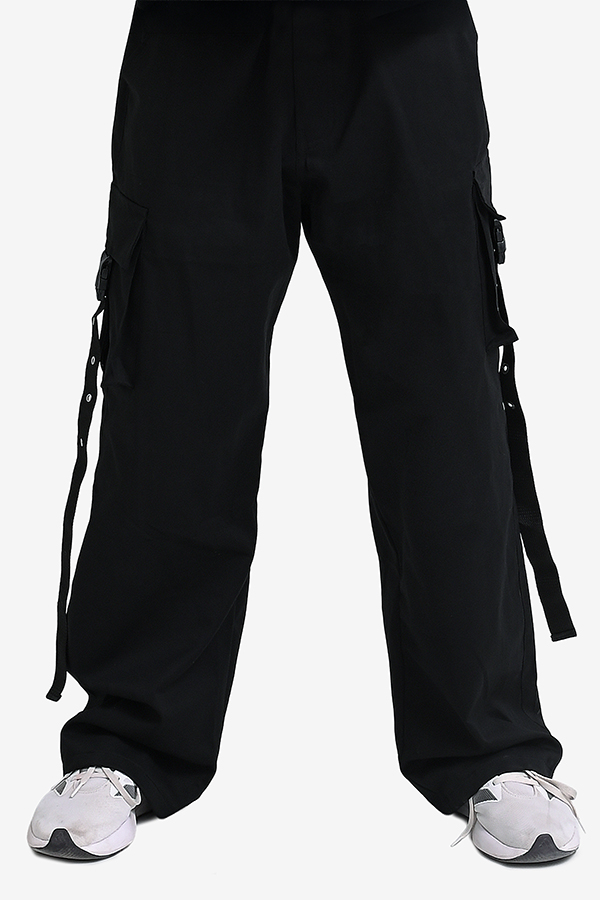 Winteez Neon Techwear Multi-Pocket Cargo Pants Black - Image 2