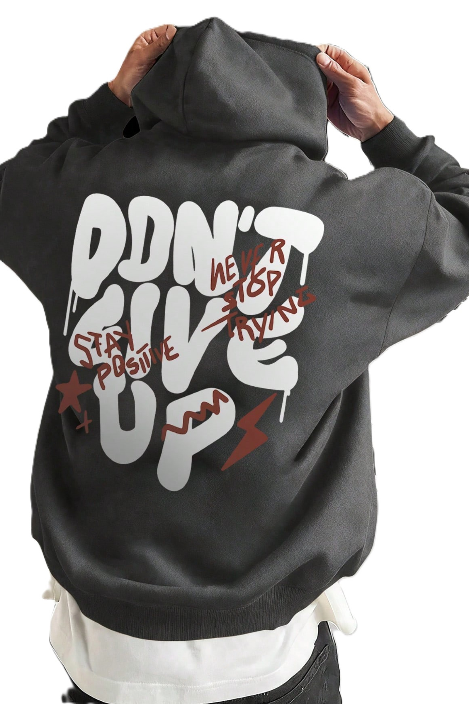 Winteez "Don't Give Up" Oversized Graphic Hoodie