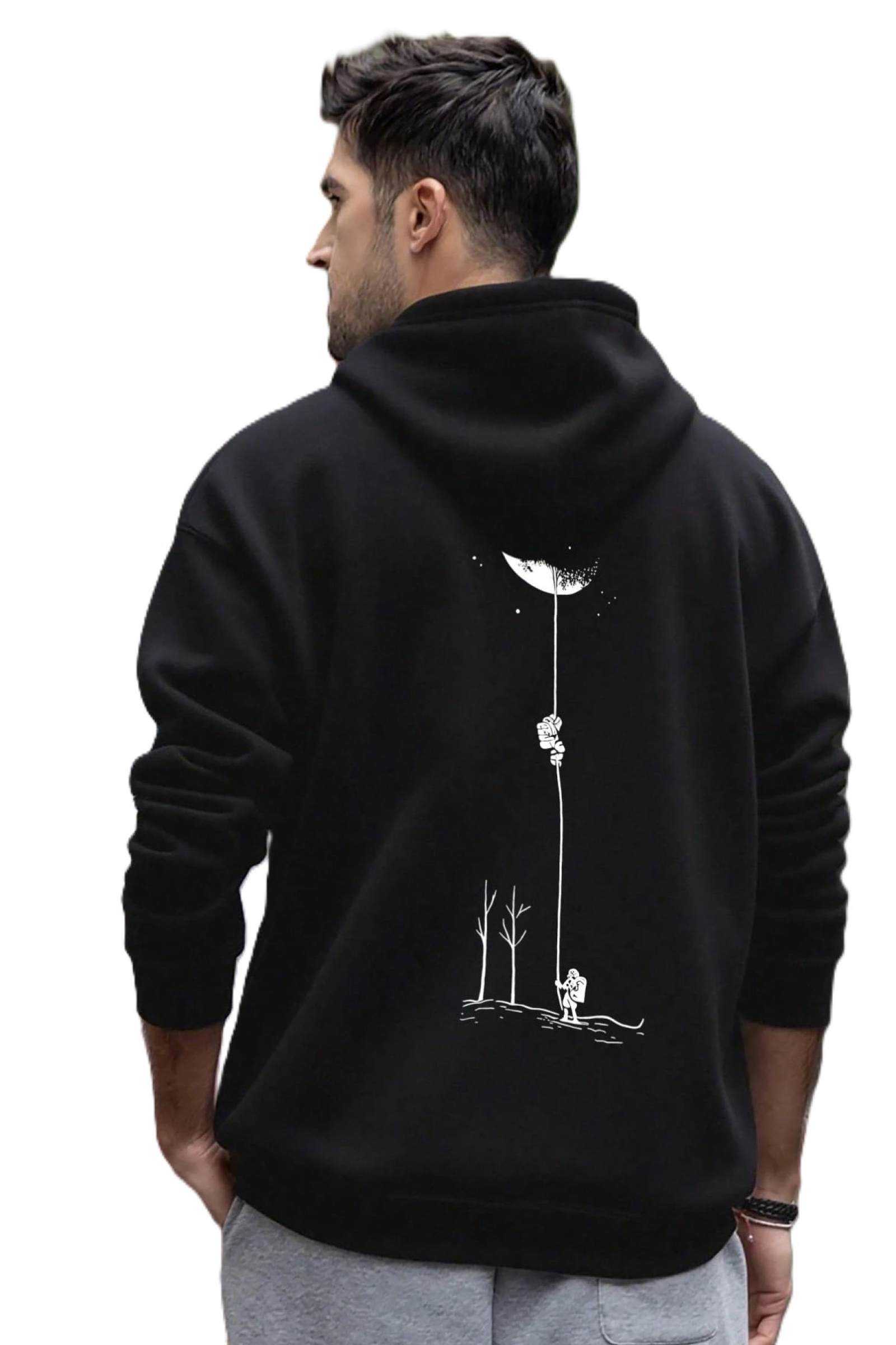 Winteez Moon Climb Minimal Graphic Hoodie