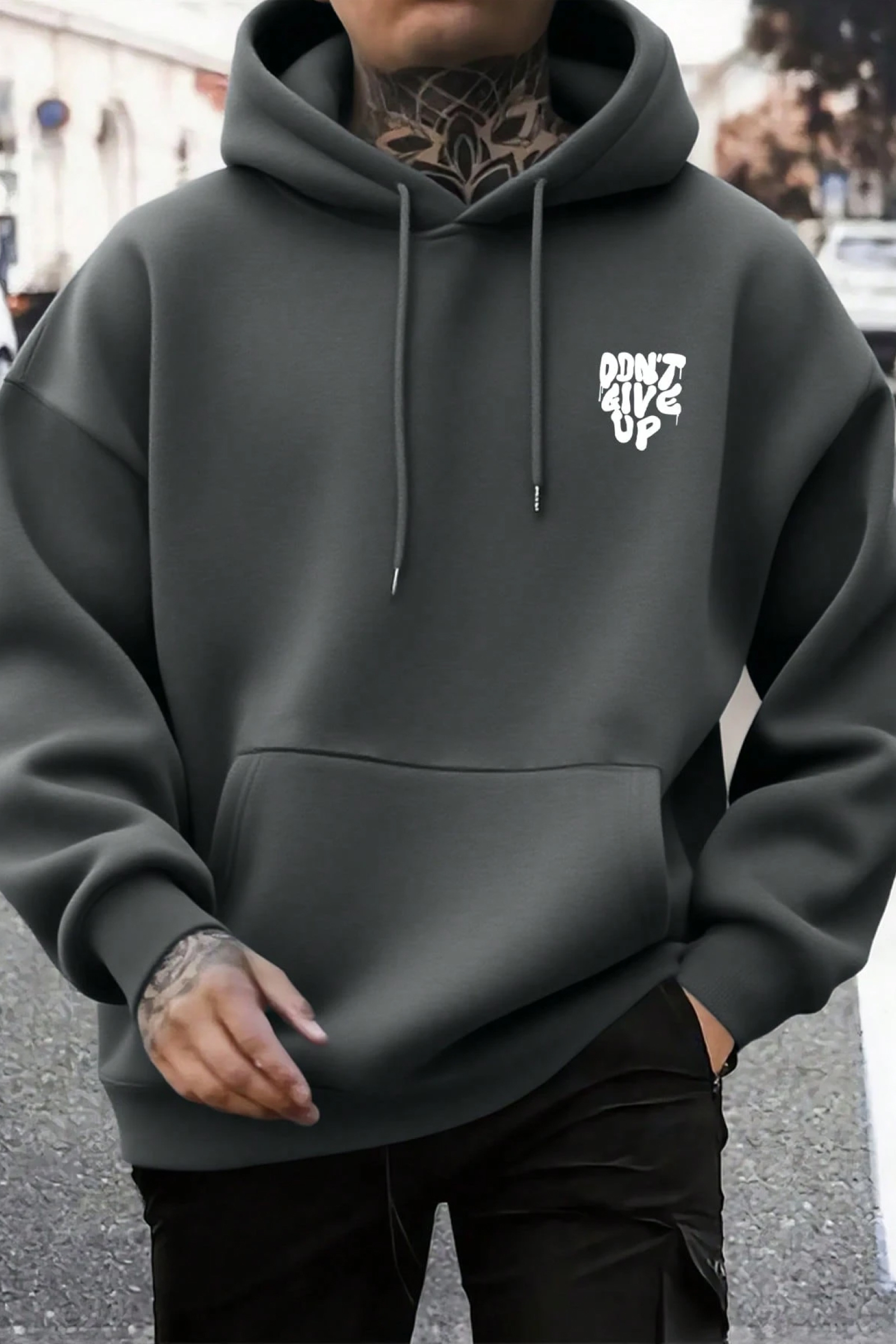Winteez "Don't Give Up" Oversized Graphic Hoodie - Image 2