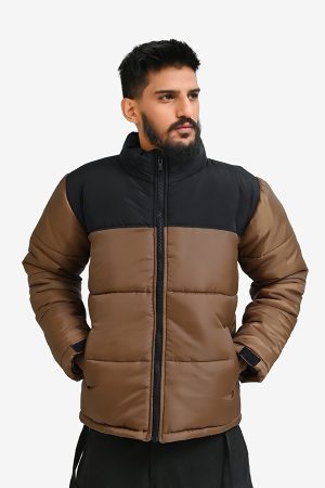 Winteez Premium Black & Brown Puffer Jacket