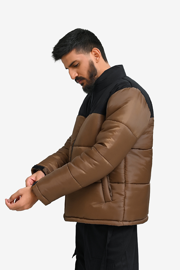 Winteez Premium Black & Brown Puffer Jacket - Image 2
