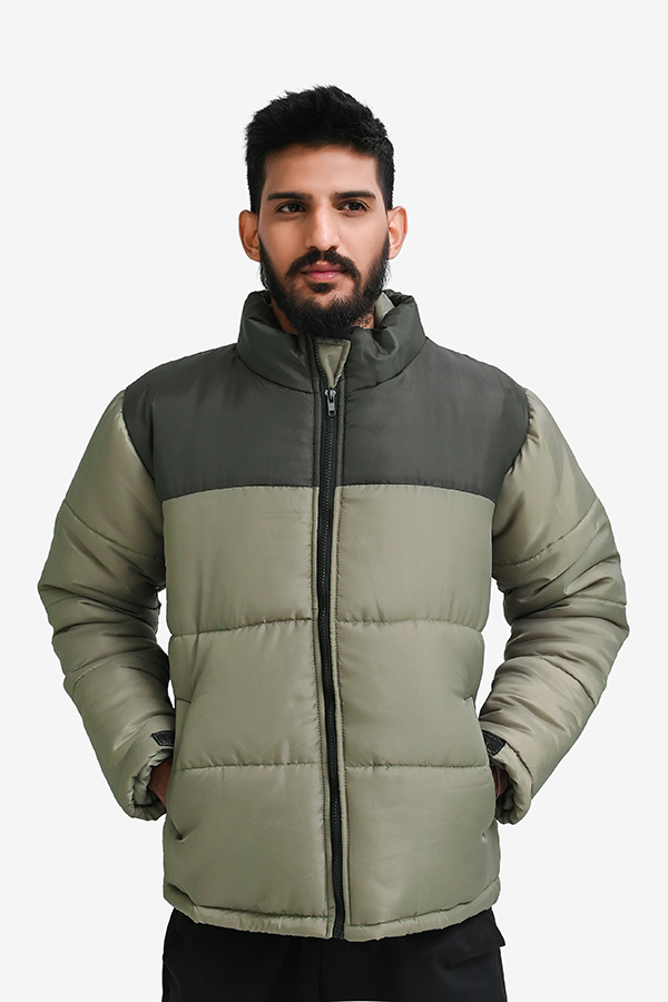 Winteez Men's Premium Olive Green Puffer Jacket - Image 2